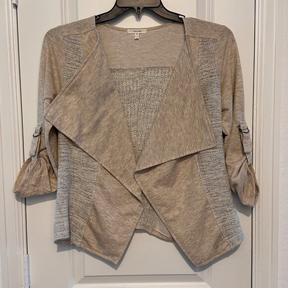 Maurices Womens Open Front Cardigan Sweater With Tab Sleeves Medium Cotton & Pol - Picture 1 of 12